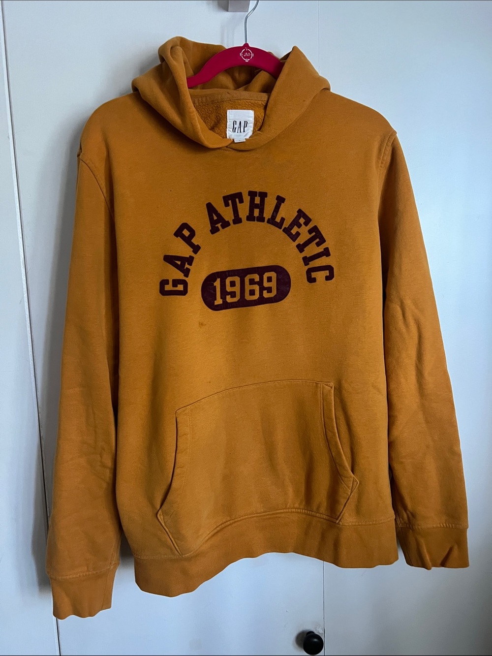 GAP Mustard Yellow 'GAP Athletic 1969' Pullover Hoodie